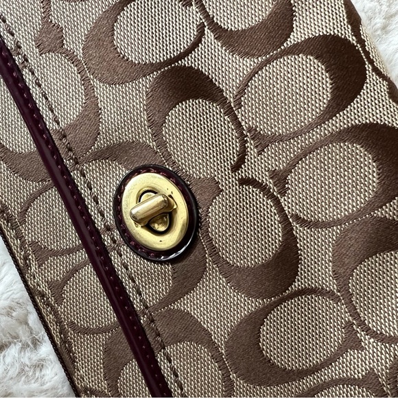 Coach Brown Logo Wristlet Bag - Picture 7 of 8
